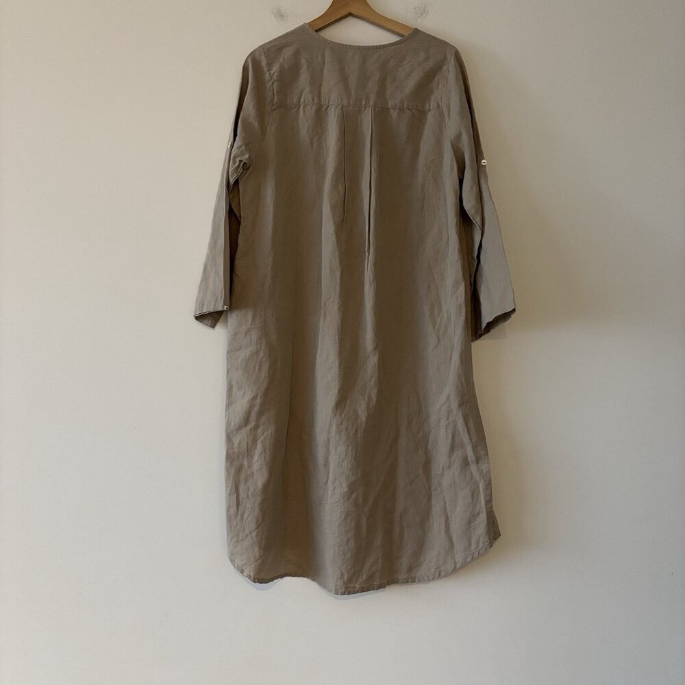 Embelish By Creative Co Linen Cotton Dress Womens L Lagenlook Peasant Cottage - Picture 12 of 16